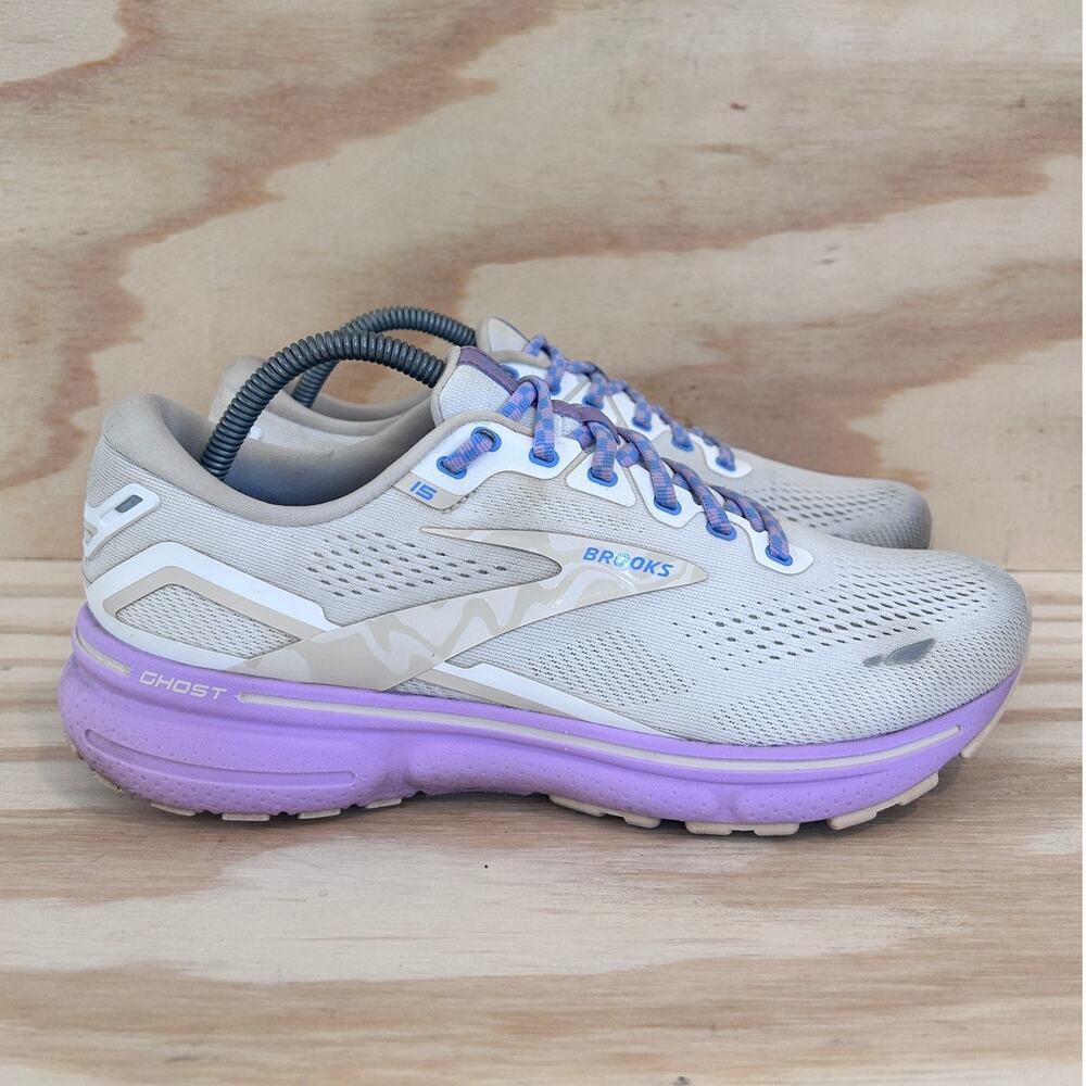 Brooks - Ghost 15 - Running Shoes - White/Purple - Women's - 11(B) - 1203801B166